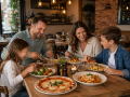 Family enjoying a meal together at a welcoming restaurant in Eastbourne