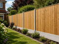 Newly installed closed-board fencing with concrete posts representing Fencing in Eastbourne