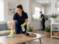 Professional domestic cleaner maintaining a clean and tidy home in Eastbourne