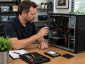 IT technician carrying out Computer Maintenance and Repairs in Eastbourne on a desktop computer system.