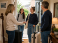 Welcoming Host Families in Eastbourne greeting international students at a comfortable family home.
