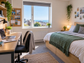 Student Accommodation in Eastbourne showing a bright furnished student bedroom