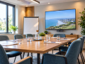 Meeting Rooms in Eastbourne with a professional table, chairs and presentation screen