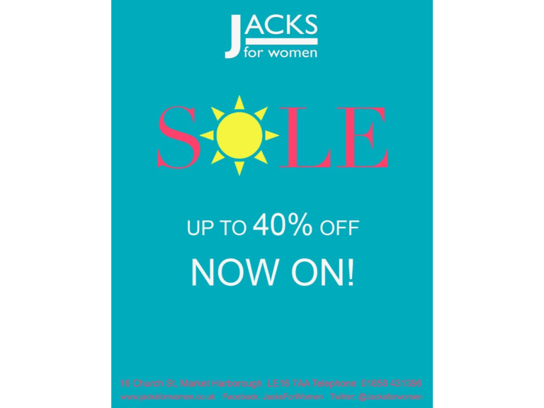 SALE NOW ON at Jacks For Women - up to 40% OFF!