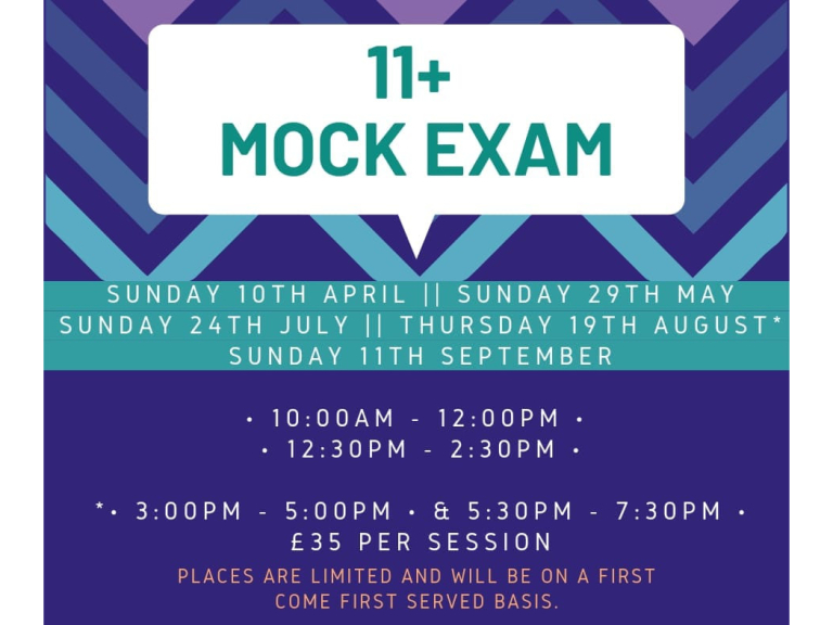 Mock 11+ Examinations at Aldridge Premier Tuition Centre