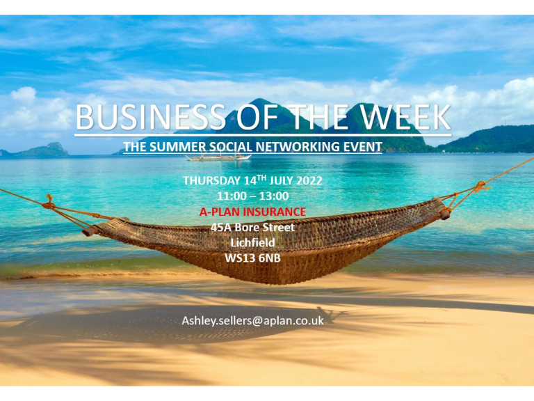 A-Plan Insurance are Hosting: Business Of The Week, The Sumer Social Networking event