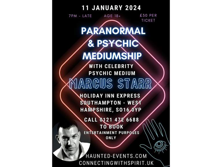 Paranormal & Psychic Event with Celebrity Psychic Marcus Starr @ Holiday Inn Exp Southampton