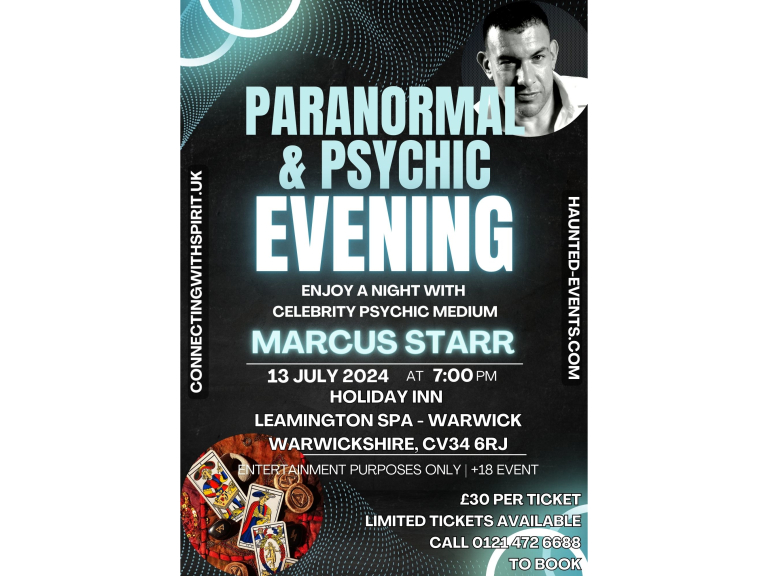 Paranormal & Psychic Event with Celebrity Psychic Marcus Starr @ IHG Leamington Spa