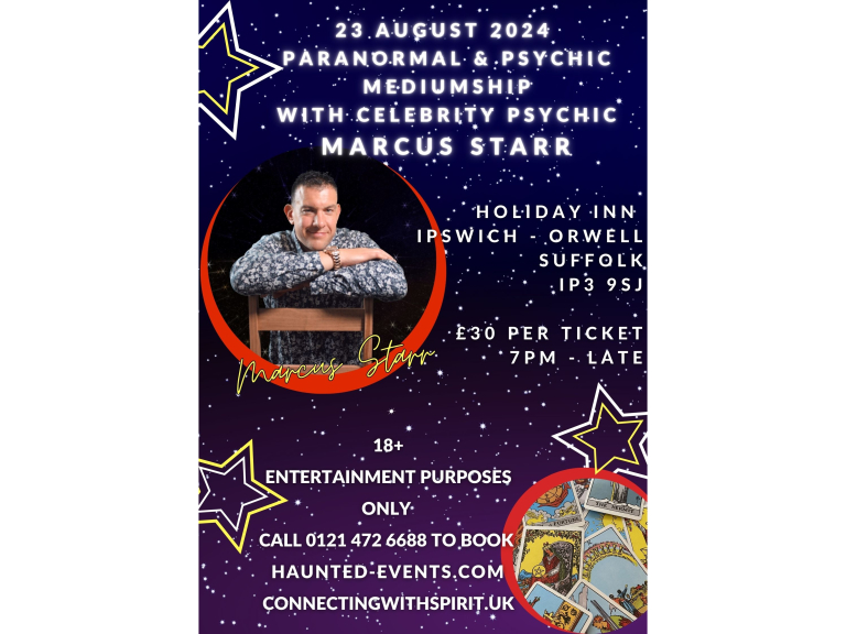 Paranormal & Psychic Event with Celebrity Psychic Marcus Starr @ Ipswich - Orwell
