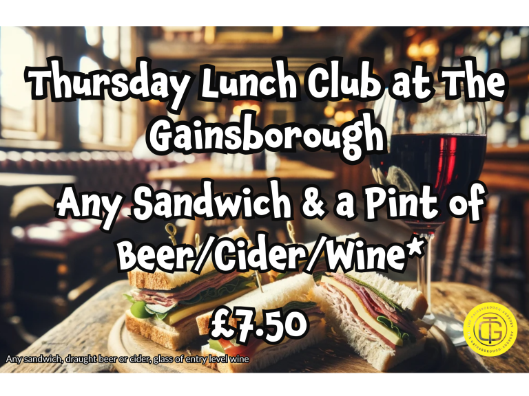 Thursday Lunch Club at The Gainsborough
