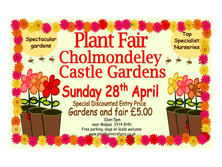 Spring Plant Hunters' Fair at Cholmondeley Castle Gardens on Sunday 28th April