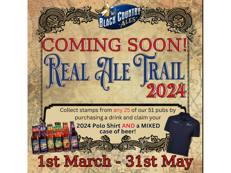  2024 Black Country Ales, Real Ale Trail will be starting on Friday 1st March until Friday 31st May.