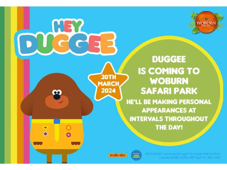 Come and meet Hey Duggee at Woburn Safari Park on 30th March!