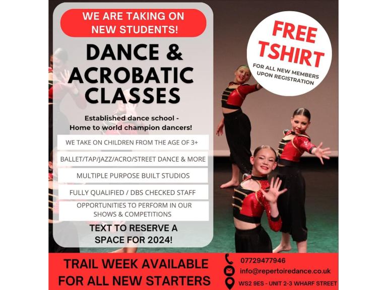 Childrens Dance and Acrobatic Classes at Repertoire Dance Walsall