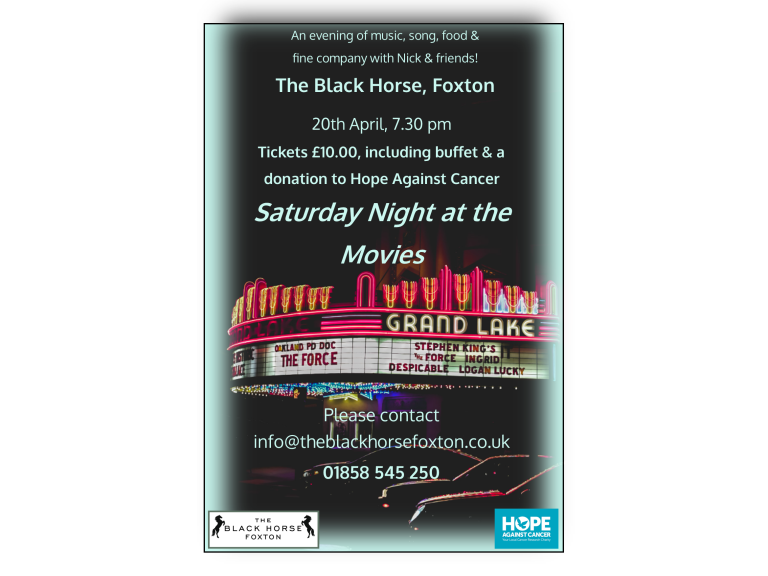 'Saturday Night at The Movies' at The Black Horse, Foxton