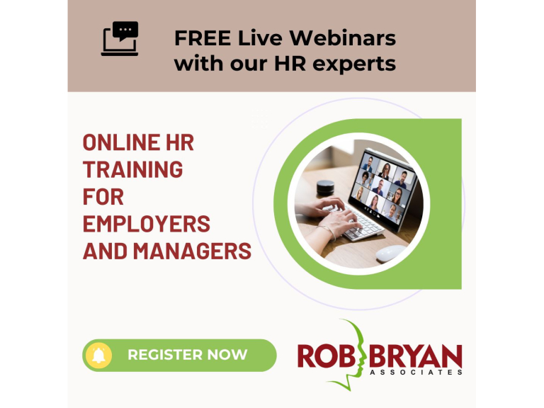 FREE online training sessions for employers and people managers with Rob Bryan Associates HR