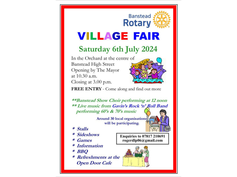 Banstead Village Fair with #Banstead Rotary Club @BansteadRotary
