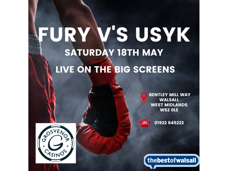 Saturday 18th May Fury V's Usyk Live on the big screens