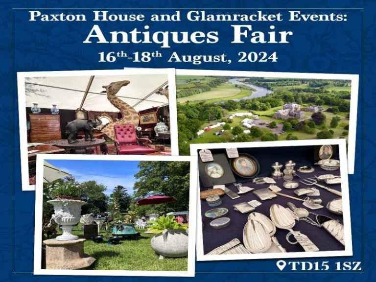 The Paxton House Antiques Fair. 16th-18th August 2024 at Paxton House near Berwick upon Tweed