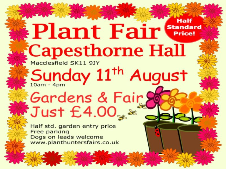 Summer Plant Hunters' Fair at Capesthorne Hall and Gardens on Sunday 11th August