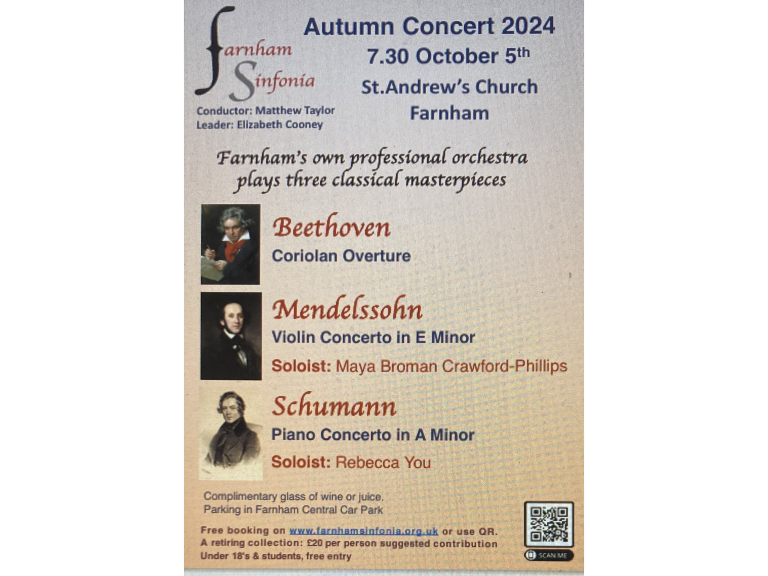 Farnham Sinfonia Autumn Concert 2024 - 5th October