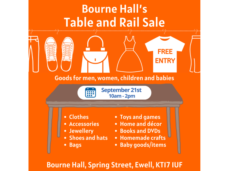 Bourne Hall Table and Rail Sale @BourneHallEwell #Epsom