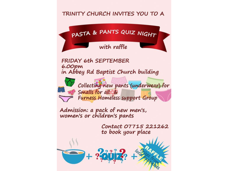 Pasta and Pants Quiz Night at Trinity Church