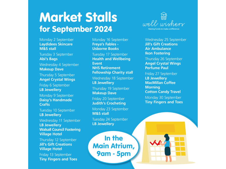 Market Stalls in Hospital Atrium September 2024