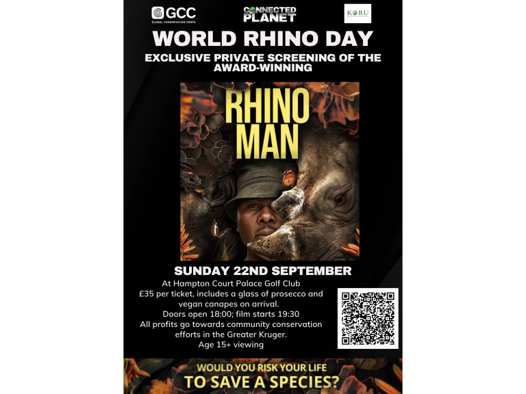 A World Rhino Day exclusive screening of award winning film, Rhino Man