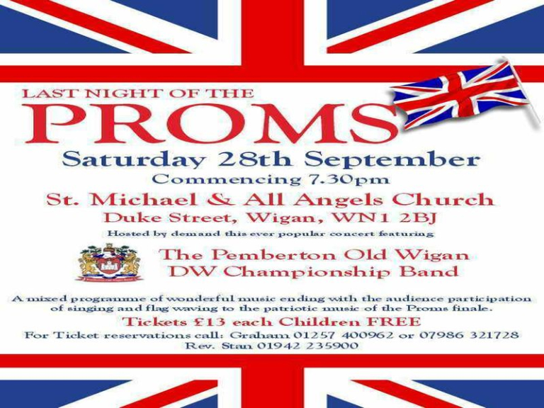 Wigan Church to host The Last Night of the PROMS. 28th September 2024 at 7:30pm