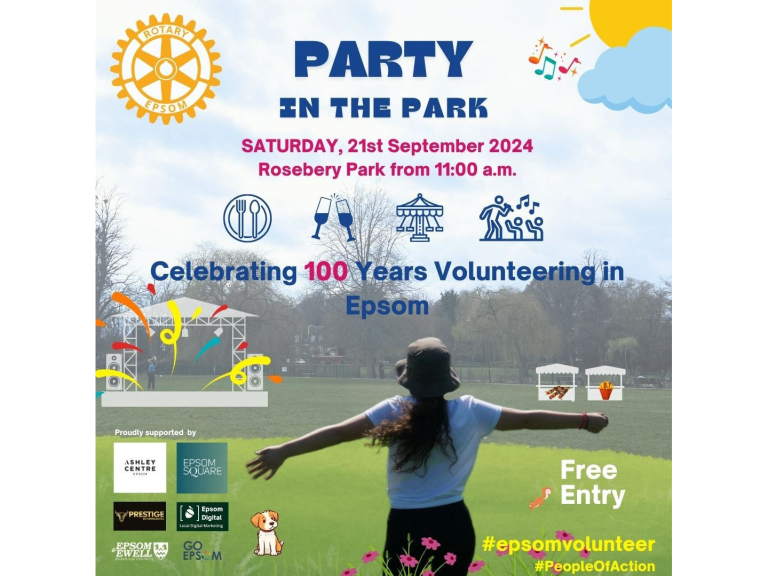 Party In The Park with #Epsom Rotary Club  celebrating 100 years of @EpsomRotary