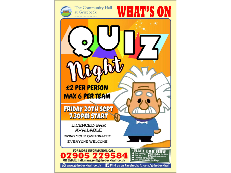 Quiz Night at Grizebeck Village Hall