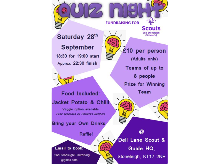 2nd Stoneleigh Scout Group Quiz Night