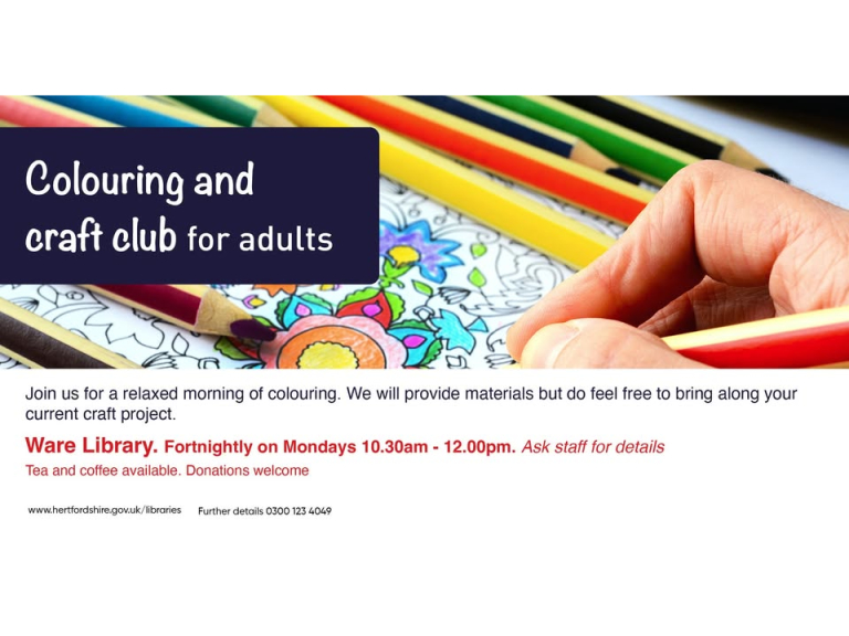  Colouring and Craft Club for Adults