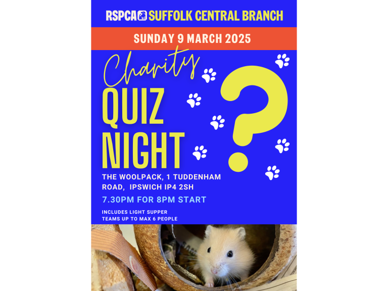 Charity Quiz Night at the Woolpack, Ipswich  Sunday 9th March 2025