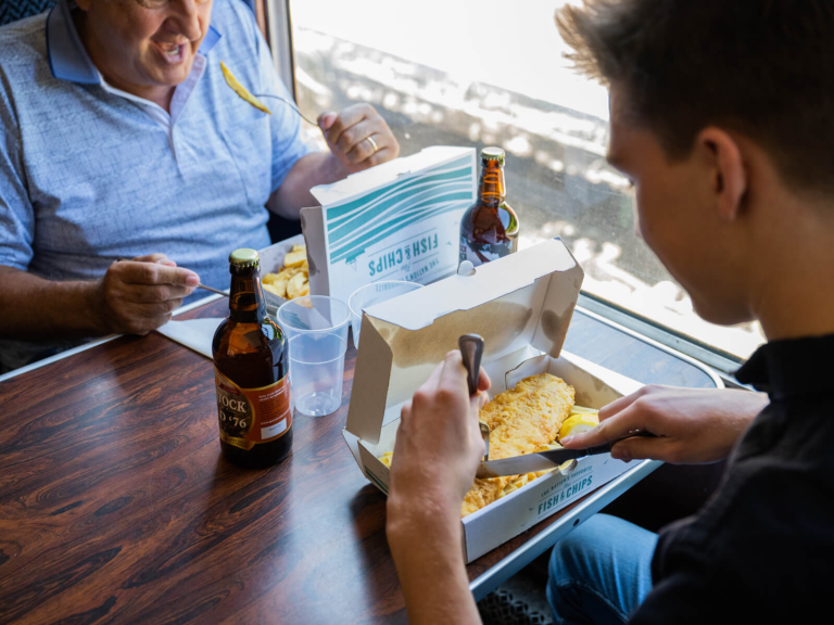 Fish and Chips on a train! - WEST SOMERSET RAILWAY