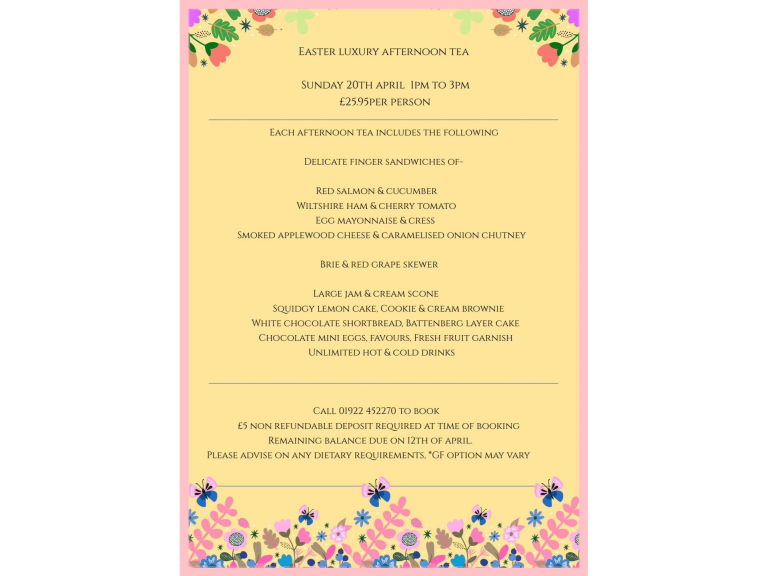 Easter Afternoon Tea at Wilsons Tea Room 