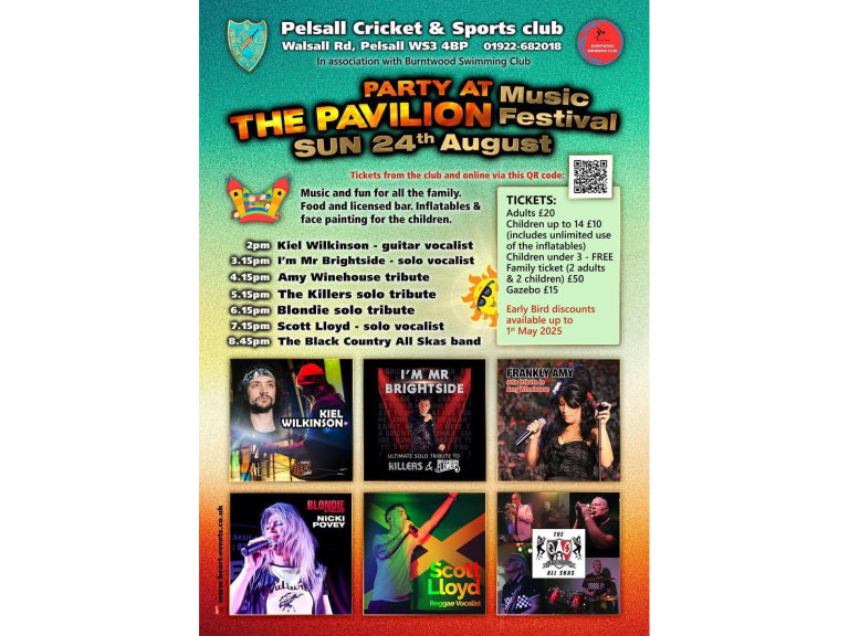 Party at the Pavilion Music Festival at Pelsall Cricket & Sports Club