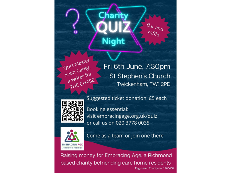 "Embracing Age" Quiz Night - Friday 6th June 