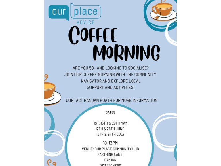 Coffee Mornings at Our Place Community Hub in Sutton Coldfield