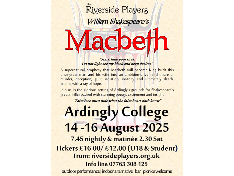 Macbeth Ardingly College Outdoor Theatre 14 - 16 August 2025