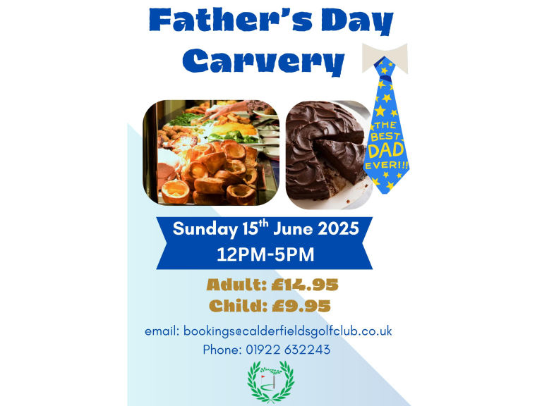 Father's Day Carvery at Calderfields Golf & Country Club