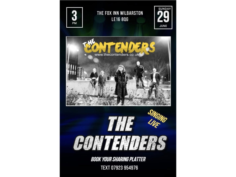 LIVE Music -The Contenders at The Fox, Wilbarston