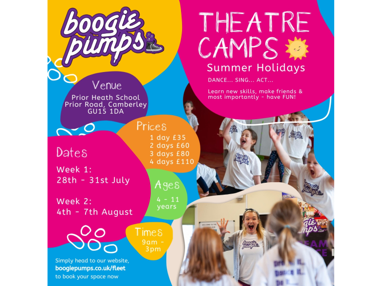 Boogie Pumps Camberley, Summer Holiday Theatre Camps (Ages 4 – 11)