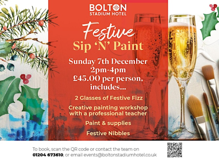 Festive Sip 'N' Paint at Bolton Stadium Hotel