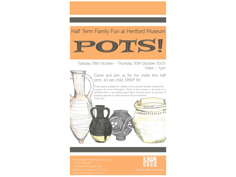 Half Term Family Activities at Hertford Museum: Pots