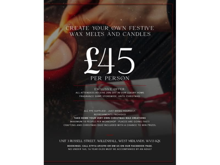 Christmas Candle & Wax Melt Workshop at Dark Foundry No.8!