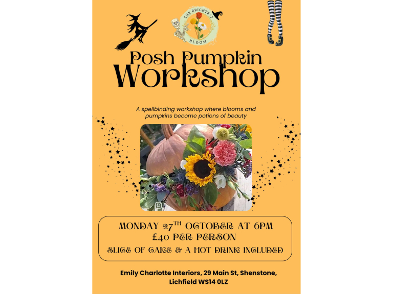 Posh Pumpkin Workshop at The Brightest Bloom Lichfield