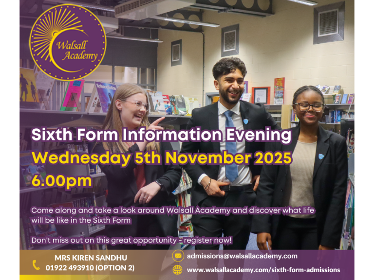 Sixth Form Open Evening at Walsall Academy