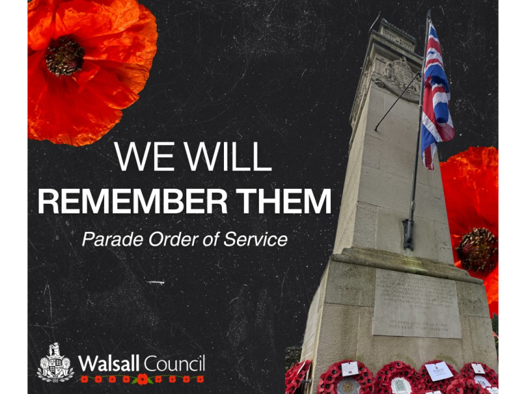 Remembrance Day Parade in Walsall Town Centre